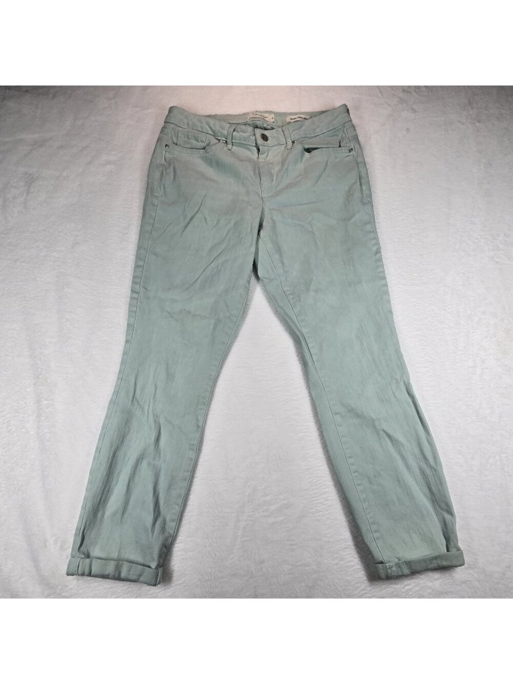 Jessica Simpson Women's Size 30 Pale Green Twill ForeverRolled  Skinny Jeans